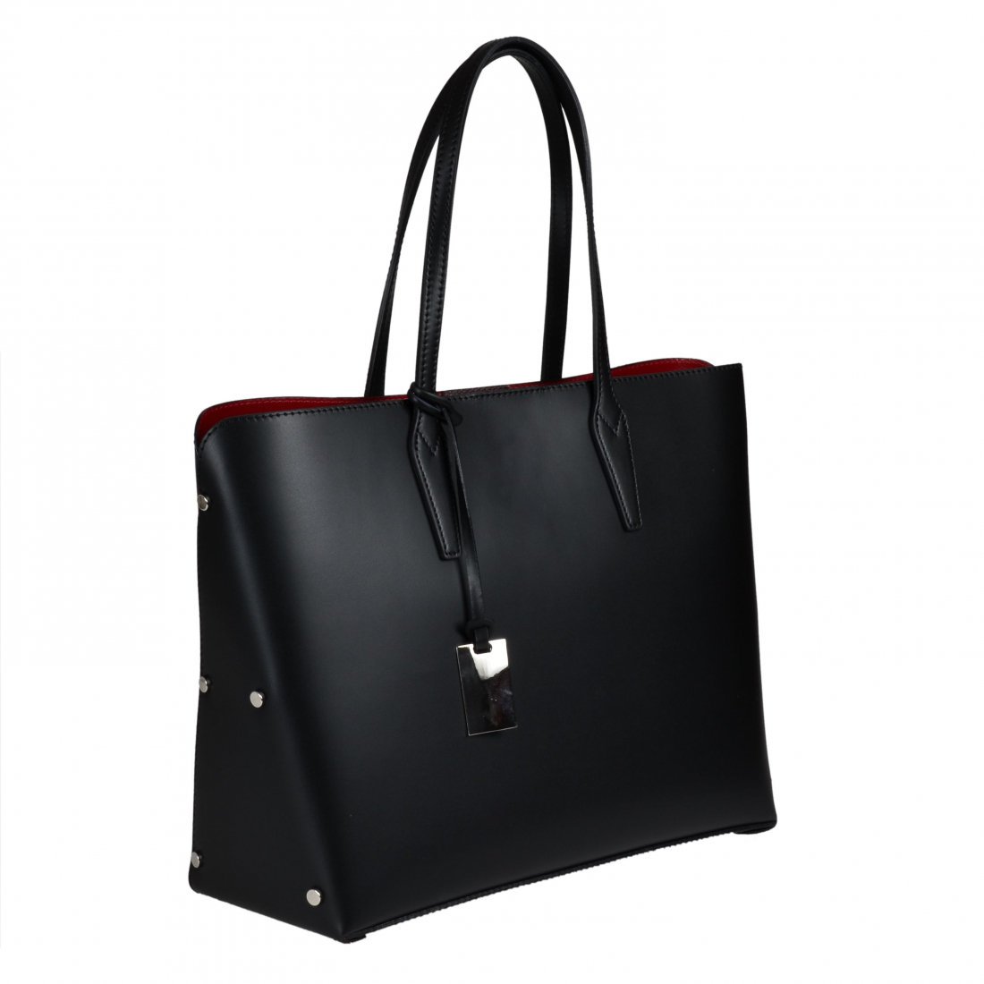 Torebka shopper skórzana czarna z kosmetyczką VEZZE