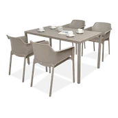 Meble ogrodowe - Komplet ogrodowy Nardi NET/CUBE 140 4+1 Tortora - miniaturka - grafika 1