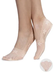 Skarpety stopki damskie balerinki niskie koronkowe z ABS gwiazdki beżowe 3PAK 36-41 YOCLUB - Skarpetki damskie - miniaturka - grafika 1