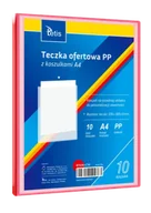 Teczki i skoroszyty - Teczka ofertowa A4 PP + 10 koszulek czerwona - Tetis - miniaturka - grafika 1