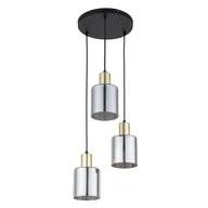 Lampy sufitowe - Kaskada lustrzanych kloszy na czarnych zwisach TK 6663 z serii SIERRA GOLD - miniaturka - grafika 1