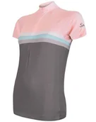Koszulki rowerowe - Damska koszulka rowerowa Sensor Cyklo Summer Stripe Grey/Pink XL - miniaturka - grafika 1