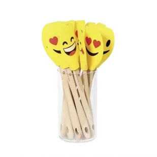 Szpatułka Zassenhaus Smiley do ciasta, silikon/drewno bukowe, różne wzory, 30,5 cm - Pozostałe akcesoria kuchenne - miniaturka - grafika 1