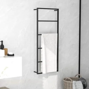 Stojak na ręczniki, czarny, 45x10x115 cm, stalowy - Stojaki na ręczniki papierowe - miniaturka - grafika 1