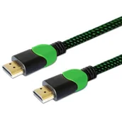 Kable - Kabel SAVIO GCL-03 (HDMI M - HDMI M; 1,8m; kolor czarno-zielony) - miniaturka - grafika 1