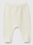 Spodenki dla niemowląt - Benetton Spodnie w kolorze kremowym - miniaturka - grafika 1