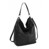 Torebki damskie - Torebka Damska Worek Shopper LUIGISANTO Czarna - miniaturka - grafika 1