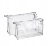 Kosmetyczki, organizery i kuferki - EM_MA, Kosmetyczka transparentna, Srebrna, 2 szt. - miniaturka - grafika 1