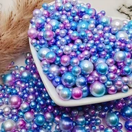 Rękodzieło - TEMU 1500 szt., Wypełniacz do Wazonów Sztuczne Perły, Koraliki do Dekoracji Bez Otworu Błyszczące Perły Różnych Rozmiarów Okrągłe dla Domu i Ślubu, - miniaturka - grafika 1