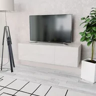 Szafki RTV - vidaXL Szafka pod TV, 120x40x34 cm, płyta wiórowa, biała vidaXL - miniaturka - grafika 1