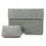 Torby na laptopy - Torba zamszowa + etui na ładowarkę do laptopa MacBook Dell HP Lenovo 15-16" - miniaturka - grafika 1