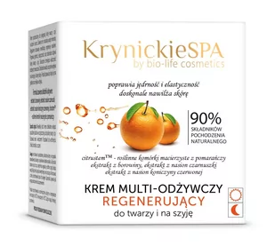 Bio life cosmetics KrynickieSPA Krem odżywczy do twarzy i szyi intensywne nawilżenie regeneracja na dzień i na noc 50 ml - Kremy do twarzy - miniaturka - grafika 1