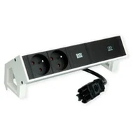 Gniazdka elektryczne - BACHMANN DESK2 2xUTE 1xUSB C 60W 0.2m GST18 RAL9010 - miniaturka - grafika 1