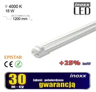 Świetlówki - Świetlówka led 120cm 18w t8 4000k g13 neutralna przezroczysta - miniaturka - grafika 1