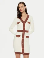 Sukienki - Fracomina Sukienka dzianinowa FS24WD5002K524F8 Biały Slim Fit - miniaturka - grafika 1