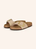 Klapki i japonki damskie - Birkenstock Klapki Madrid Big Buckle beige - miniaturka - grafika 1