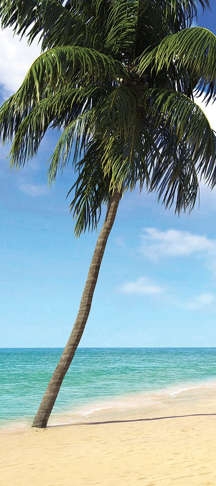 Sanders & Sanders plakat plaża niebieskim,zielonymIbeżowym - 600847 - 90 x 202 cm