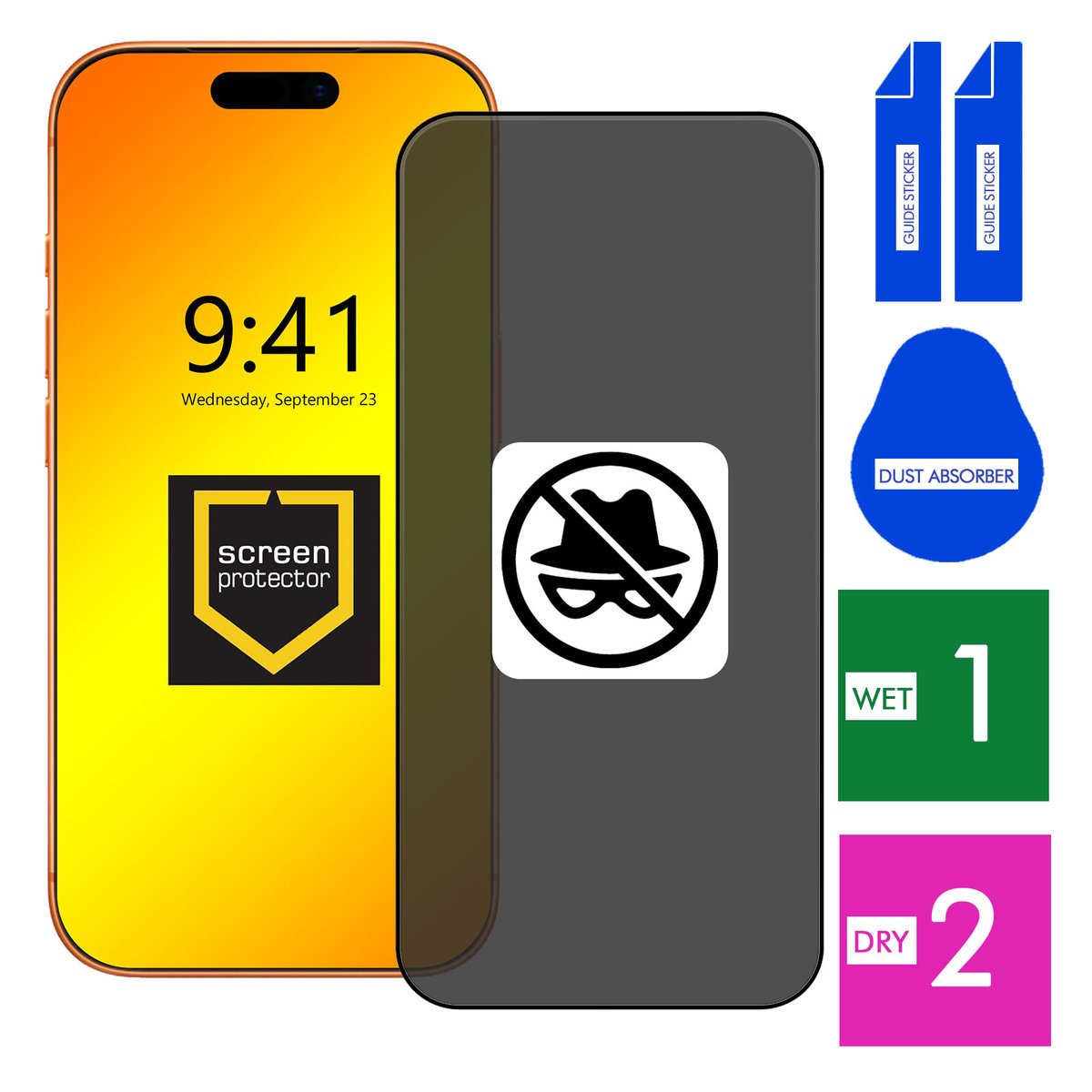 SZKŁO DO APPLE IPHONE 17 PRO PRYWATYZUJĄCE PRIVACY ANTI-SPY CAŁY EKRAN 5D