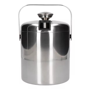 Wiaderko do lodu 1,3 L ze szczypcami srebrny połysk - Shakery barmańskie - miniaturka - grafika 1