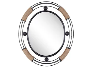 Metalowe Lustro Ścienne 55 X 50 Cm Czarne Moulins - Lustra - miniaturka - grafika 1