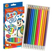 Szkolne artykuły papiernicze - Bambino Kredki Szkolne Z Gumką Ścieralne 12 Kolorów - miniaturka - grafika 1