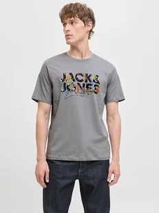 Jack & Jones Koszulka "Jjgeplas" w kolorze szarym - Koszulki męskie - miniaturka - grafika 1
