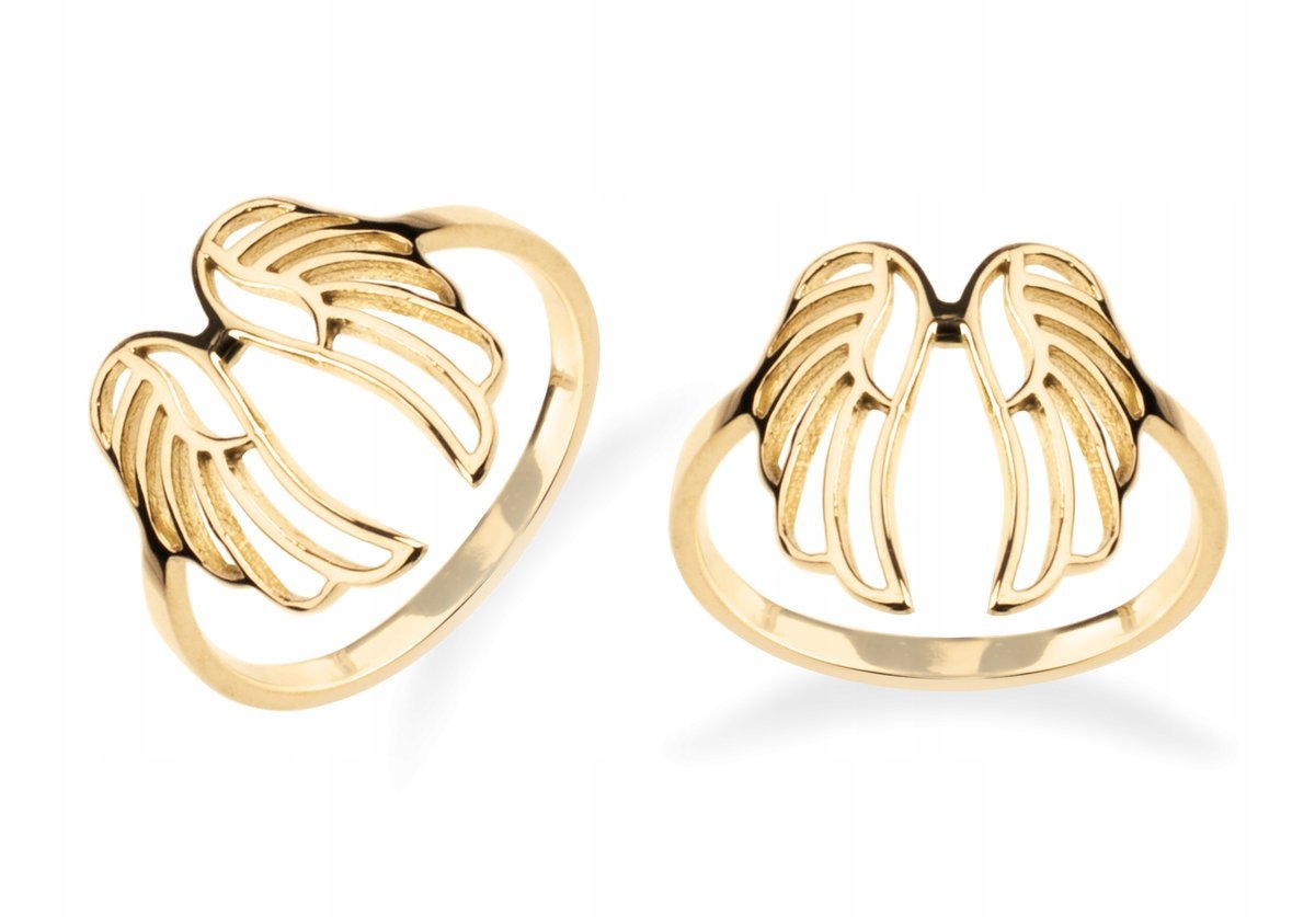 ZŁOTY PIERŚCIONEK SKRZYDŁO SKRZYDEŁKA 333 R:17