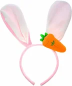 Wielkanoc - Okulary z uszami zajączka i marchewką różowa - 1 szt. - miniaturka - grafika 1