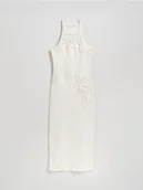 Swetry damskie - Reserved - Bawełniana sukienka maxi - biały - miniaturka - grafika 1