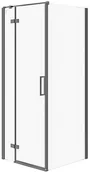 Kabiny prysznicowe - Cersanit Kabina PRYSZNICOWA NAROŻNA CITY CZARNA 80X80X195 LEWA SZKŁO TRANSPAREN - miniaturka - grafika 1