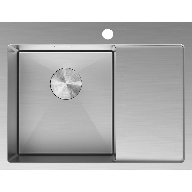 Mexen Exar zlewozmywak stalowy 1-komorowy z ociekaczem lewy 620 x 480 mm, inox - 6431621005L-01