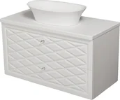 Szafki łazienkowe - Szafka z umywalką biały mat 100 cm seria Cobra BF  - miniaturka - grafika 1