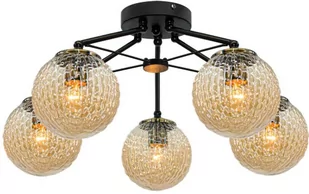 Mdeco Modernistyczna LAMPA sufitowa ELM2100/5 BLACK MDECO szklana OPRAWA loftowa balls czarna ELM2100/5 BLACK - Lampy sufitowe - miniaturka - grafika 1