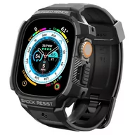 Akcesoria do smartwatchy - Spigen Etui z paskiem Rugged Armor Pro do Apple Watch Ultra 49mm, czarno-czarne - miniaturka - grafika 1