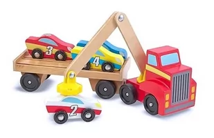 Melissa&Doug LAWETA Z 4 AUTKAMI WYŚCIGOWYMI Drewniana 19390 6347 - Samochody i pojazdy dla dzieci - miniaturka - grafika 3