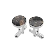 Spinki do mankietów i krawatów - Spinki do mankietów Meteoryt w oprawie ø12 (S1512) Srebro [925] - miniaturka - grafika 1