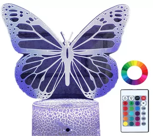 Lampka Nocna Duży Motyl Led Imię Grawer Prezent - Lampy stojące - miniaturka - grafika 1