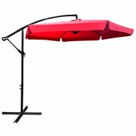 Parasole ogrodowe - Parasol ogrodowy CYNIA 245x300x300 składany z falbaną solidny czerwony - miniaturka - grafika 1