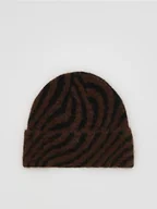 Czapki damskie - Reserved - Czapka beanie - ciemnobrązowy - miniaturka - grafika 1