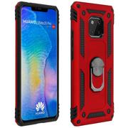 Etui i futerały do telefonów - Huawei Mate 20 Pro Etui Bi Material Sztywny miękki magnetyczny stojak z pierścieniem Czerwony - miniaturka - grafika 1