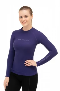 Koszulki sportowe damskie - Koszulka termoaktywna damska z długim rękawem Brubeck 3D PRO LS15940 fioletowy - grafika 1