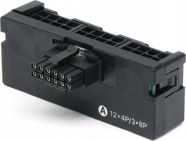 QingSea Adapter Wtyczka kątowy złącze 90 stopni 3*8 PIN 12VHPWR 12+4 PIN 600W TYP A