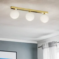 Lampy sufitowe - Argon Lampa sufitowa Fatis szkło/mosiądz 3-pkt. długa - miniaturka - grafika 1