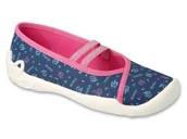 Kapcie damskie - Kapcie baleriny dziecięce dziewczęce domowe granatowe Befado 116Y320-34 - miniaturka - grafika 1