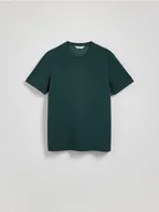 Koszulki męskie - Reserved - Gładki t-shirt regular fit - zielony - miniaturka - grafika 1