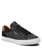 Trampki męskie - Pepe Jeans Męskie trampki Kenton Court, 999 BLACK, 40 EU - miniaturka - grafika 1
