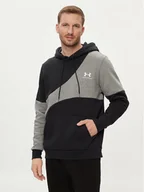 Bluzy męskie - Under Armour Bluza techniczna Ua Essential Flc Blocked Hd 1383070-001 Czarny Loose Fit - miniaturka - grafika 1