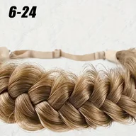 Inne - TEMU Włosy syntetyczne do przedłużania włosów, proste, basic, dla kobiet, 3-splotowe warkocze z elastyczną opaską, modny dodatek do włosów do - miniaturka - grafika 1