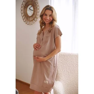 Koszula do karmienia rozpinana DOCTOR NAP 4348 beige M - Bielizna nocna - miniaturka - grafika 1
