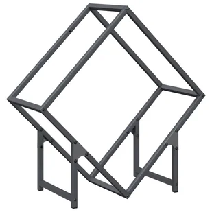 vidaXL Stojak na drewno opałowe antracyt 60x25x60 cm - Wózki magazynowe - miniaturka - grafika 1